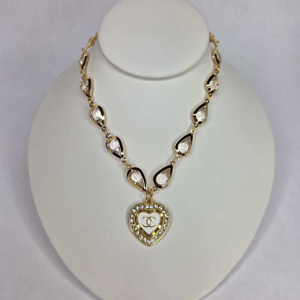 Idlewild Jewelry Co Couture Authentic Chanel Vintage Charm Crystal Necklace NEW